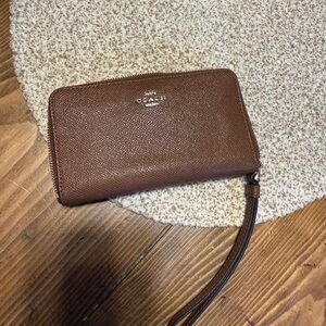 Coach Tan Leather Wristlet